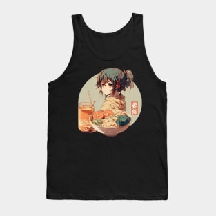 Japanese Otaku kawaii anime girl poka bowl Tank Top